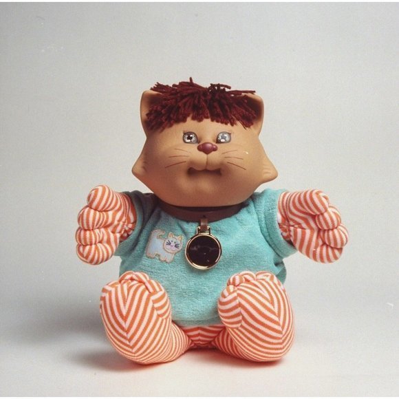 Cabbage Patch Vintage Cp Kids Koosas 1983 PLUSH Orange Stripe Cat Whiskers Doll - Picture 1 of 2